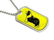 Bearded Collie Military Dog Tag Luggage Keychain