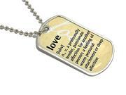 Love Definition Military Dog Tag Keychain
