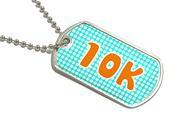 10k Orange Blue Running Military Dog Tag Keychain