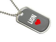 Lion Love Military Dog Tag Luggage Keychain