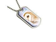 Barn Owl Purple Watercolor Bird Military Dog Tag Keychain