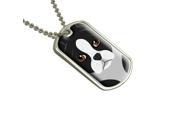 Boston Terrier Dog Pet Full Face Military Dog Tag Keychain