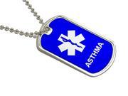 Asthma Military Dog Tag Keychain
