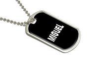 Miguel Name Military Dog Tag Luggage Keychain