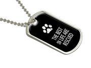 Best In Life Rescued Paw Print Military Dog Tag Luggage Keychain