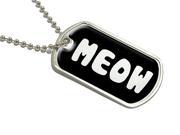 Meow Military Dog Tag Keychain