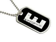 Letter N Initial Hearts Military Dog Tag Luggage Keychain