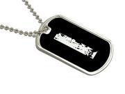 Letter I Initial Military Dog Tag Keychain