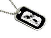 Letter B Initial Military Dog Tag Keychain