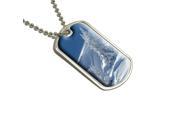 Snow Covered Mountain Slope Snowboarding Skiing Military Dog Tag Keychain