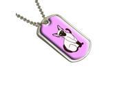 Siamese Cat On Pink Pet Military Dog Tag Keychain