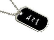 Kiss My Grits Southern Military Dog Tag Luggage Keychain