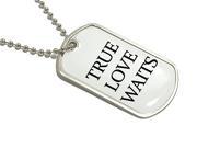 True Love Waits Purity Military Dog Tag Keychain