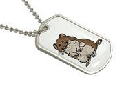 Hamster Military Dog Tag Keychain