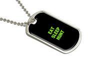 Eat Sleep Hunt Military Dog Tag Luggage Keychain