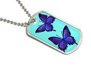 Butterflies Duo Military Dog Tag Keychain