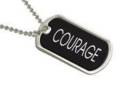 Courage Military Dog Tag Keychain