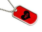 Meh Heart Military Dog Tag Luggage Keychain