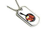 Bacon and Eggs Breakfast Military Dog Tag Keychain