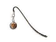 Bengal Tiger Face Metal Bookmark Page Marker with Charm