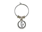 Pirate Dad Stick Figure Father Wine Glass Charm Drink Stem Marker Ring