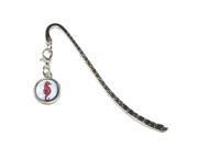 Seahorse Sea Horse Metal Bookmark Page Marker with Charm