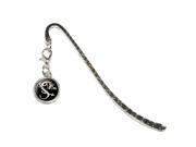 Asian Chinese Dragon Black Metal Bookmark Page Marker with Charm