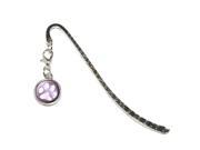 Paw Print Distressed Purple Metal Bookmark Page Marker with Charm