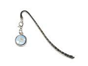White Daisy on Blue Sky Flower Metal Bookmark Page Marker with Charm