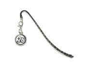 26 Number Twenty Six Metal Bookmark Page Marker with Charm