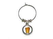 Glass of Beer Wine Glass Charm Drink Stem Marker Ring