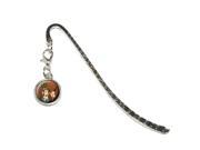 Steampunk Gentleman Brown Teal Science Fiction Metal Bookmark Page Marker with Charm