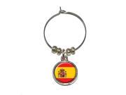 Spain Spanish Flag Wine Glass Charm Drink Stem Marker Ring