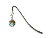 Tropical Palm Tree Ocean Beach Metal Bookmark Page Marker with Charm