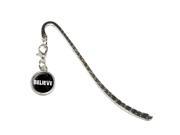 Believe Christian Religious Inspirational Metal Bookmark Page Marker with Charm