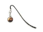 Tropical Deserted Island Palm Trees Ocean Beach Metal Bookmark Page Marker with Charm