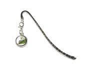 Green Lizard Metal Bookmark Page Marker with Charm
