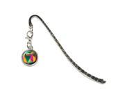 Triangle Multicolor Geometric Pattern Metal Bookmark Page Marker with Charm