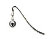 Spider Black Widow Metal Bookmark Page Marker with Charm