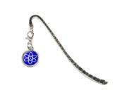 Atomic Symbol White Blue Metal Bookmark Page Marker with Charm