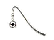 Argyle Hipster Black White Metal Bookmark Page Marker with Charm