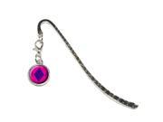 Argyle Hipster Purple Fuchsia Metal Bookmark Page Marker with Charm