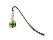 Argyle Hipster Green Metal Bookmark Page Marker with Charm