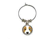 Australian Shepherd Face - Aussie Dog Pet Wine Glass Charm Drink Stem Marker Ring Australian Shepherd Face - Aussie Dog Pet Wine Glass Charm Drink Stem Marker Ring