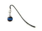 Thin Blue Line Sometimes Justice Just Us Police Policemen Metal Bookmark Page Marker with Charm