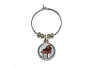 Painted Grand Piano Neutrals Music Musician Wine Glass Charm Drink Stem Marker Ring