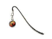 Red Crab Metal Bookmark Page Marker with Charm