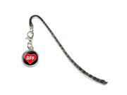 BFF Best Friends Forever Red Heart Metal Bookmark Page Marker with Charm
