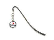 I Love Heart Sloths Metal Bookmark Page Marker with Charm