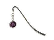 Leopard Animal Print Purple Metal Bookmark Page Marker with Charm